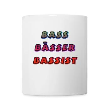 bass bässer bassist schwarz - Tasse - Weiß - Vorne