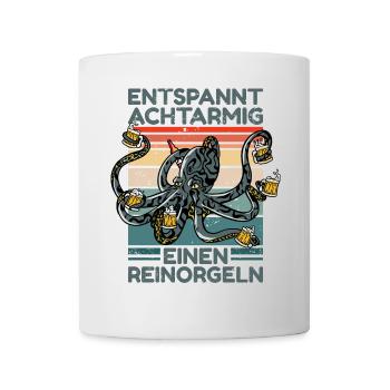 Entspannt Achtarmig Einen Reinorgeln Oktopus Meer - Tasse - Weiß - Vorne
