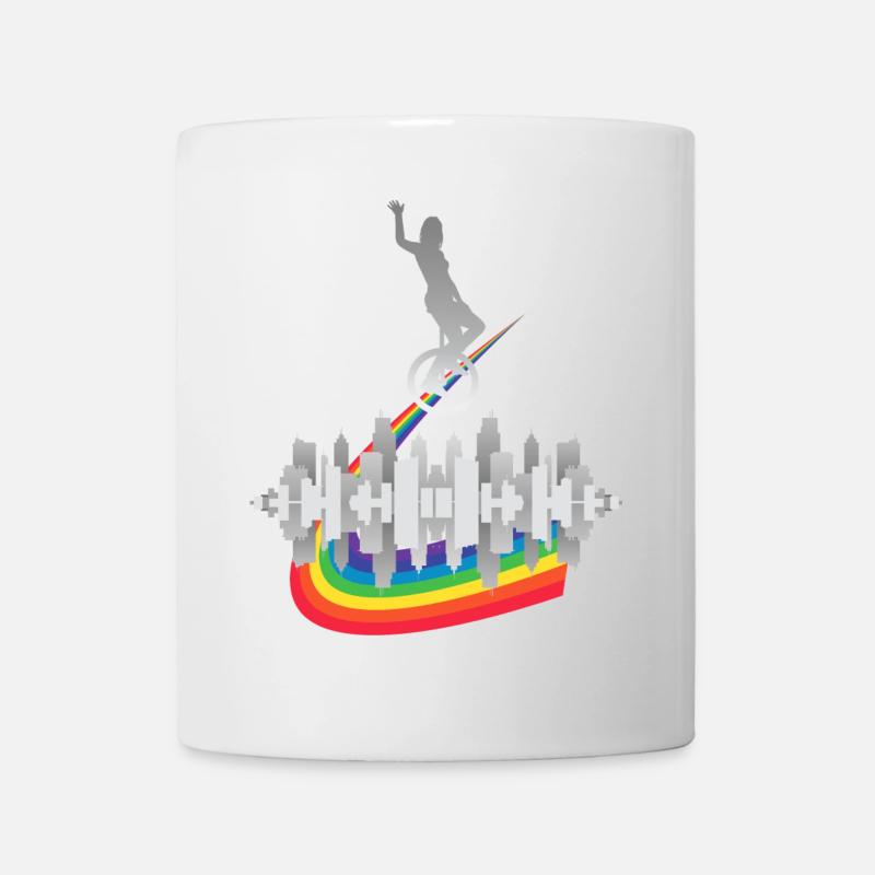 Monocycle monocycle monocycle monocycle - Mug blanc - blanc