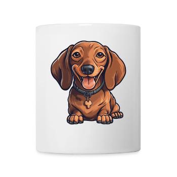 Dachshund Teckel Dog Breed Illustration Puppy Picture - Mug - white - Front