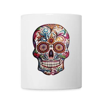 Colorful Mexican-style skull - Mug - white - Front