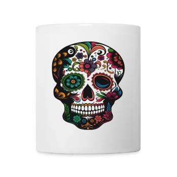 Tête de mort, fête des morts au Mexique - Mug blanc - blanc - Devant