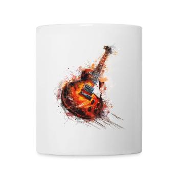 E-Gitarre Splash Gitarrist Musik Instrument Rock - Tasse - Weiß - Vorne