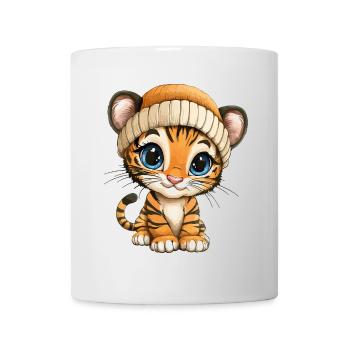 Tiger Süß Niedlich Baby Kinder Tier Cartoon - Tasse - Weiß - Vorne