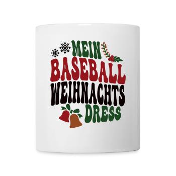 Baseballerin Weihnachten Baseball Spielerin XMAS - Tasse - Weiß - Vorne