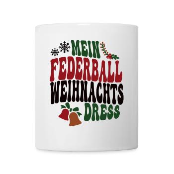 Federballerin Weihnachten Federball Spielerin XMAS - Tasse - Weiß - Vorne