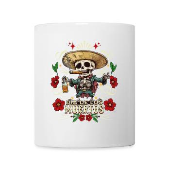 Dia De Los Muertos Totenkopf Totenschädel Tequilla - Tasse - Weiß - Vorne