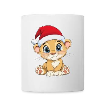 Löwe Weihnachten Süß Niedlich Xmas Weihnachtlich - Tasse - Weiß - Vorne