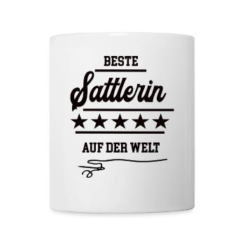 Sattlerin Sattler Frauen Autosattler Ledersattler - Tasse - Weiß - Vorne