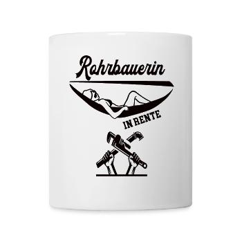 Rohrbauerin in Rente Rentenbeginn Rohrbau Frauen - Tasse - Weiß - Vorne