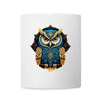 Owl Bird Guardian Night Nature Mystical Colorful Art - Mug - white - Front
