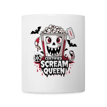 Certified Scream Queen – Horror Popcorn Design - Mug - white - Front