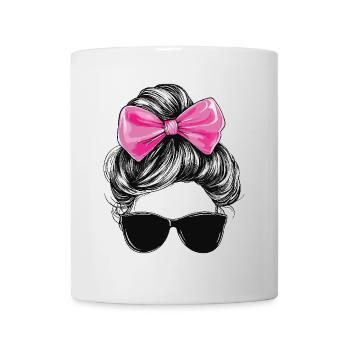 Woman Sunglasses Hair Bow Girl Cool Chic - Mug - white - Front