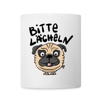 Mops Lächeln - Tasse - Weiß - Vorne