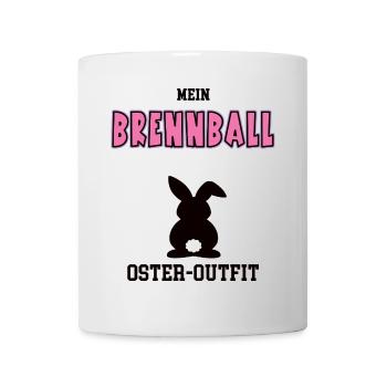 Brennball Oster Outfit Ostergeschenk Brennballerin - Tasse - Weiß - Vorne