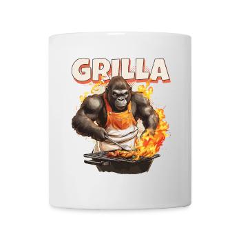 Grillen Grilla Griller Gorilla BBQ Spruch Lustig - Tasse - Weiß - Vorne