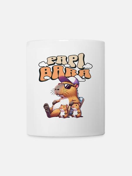 Papibara Capybara Vater Papa - Tasse - Weiß