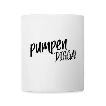pumpen DIGGA – Kraftsport Fitnessstudio Fitte - Tasse - Weiß - Vorne