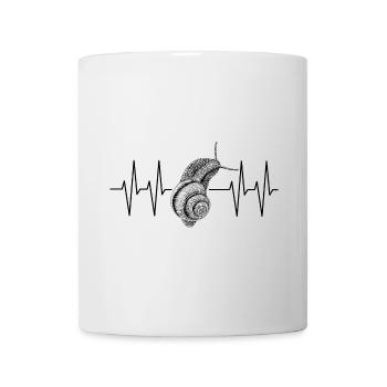 Snail with heart line always with rest - Mug - white - Front