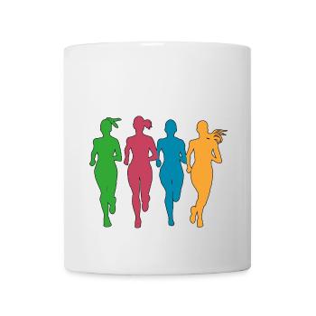 Joggerinnen in Action - Tasse - Weiß - Vorne