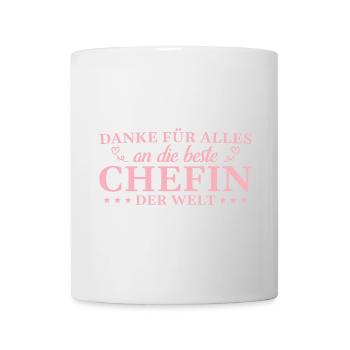 Abschied Beste Chefin Dankeschön - Tasse - Weiß - Vorne