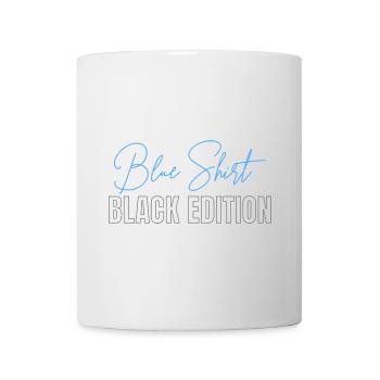 Design ironique « Blue Shirt - Black Edition » - Mug blanc - blanc - Devant