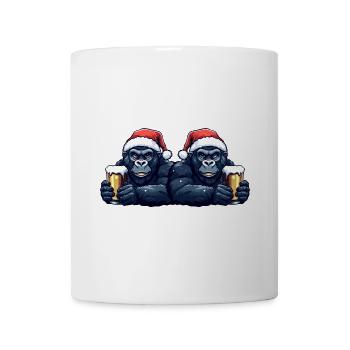 Gorilla Weihnachten Bier Team - Tasse - Weiß - Vorne