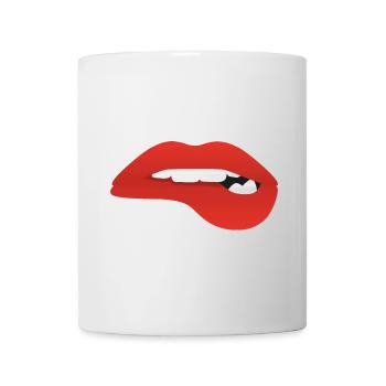 Rote Lippen sagen Küss mich - Tasse - Weiß - Vorne