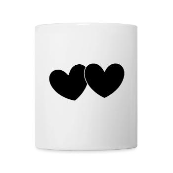 cœur pixel cœur noir cadeau Saint-Valentin - Mug blanc - blanc - Devant
