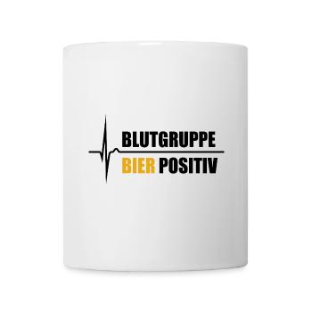 Blutgruppe Bier Positiv - da steigt dein Puls - Tasse - Weiß - Vorne