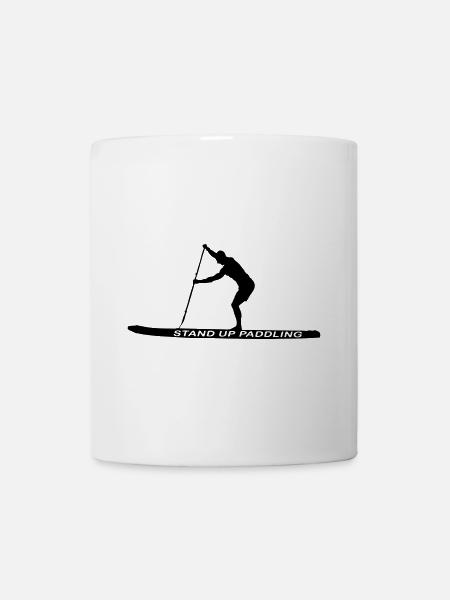 SUP - Stand Up Paddler (SUP-Board) Paddling Paddle - Tasse - Weiß