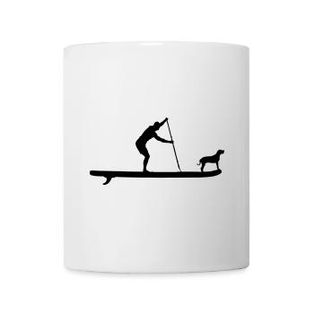 SUP mit Hund - Paddelsport Stand Up Paddle Board - Tasse - Weiß - Vorne