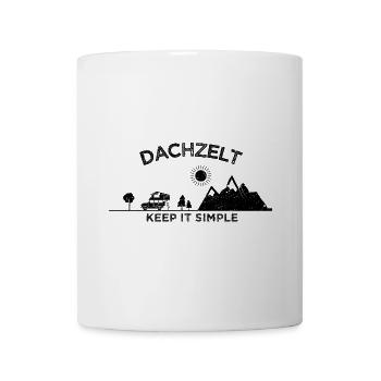 Dachzelt Camper "Keep it Simple" Geschenk - Tasse - Weiß - Vorne