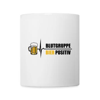 Blutgruppe Bier Positiv - da steigt dein Puls - Tasse - Weiß - Vorne