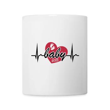EKG Kurve - Herzkurve - Baby 2025 - schwanger - Tasse - Weiß - Vorne