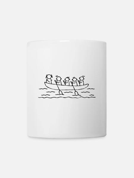 Rudern 4er Riemenboot mit Steuermann - Tasse - Weiß