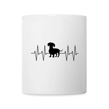Dackel Dachshund mit Herzlinie mein Dackel - Tasse - Weiß - Vorne