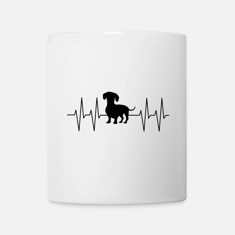 Teckel Teckel avec ligne de cœur mon teckel - Mug blanc - blanc