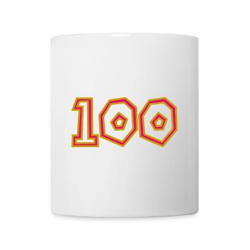 100. 100 ANS. 100e ANNIVERSAIRE. ANNIVERSAIRE 100 - Mug blanc - blanc - Devant