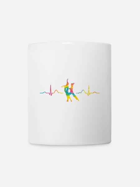 Latin Dancing Couple Heartbeat Dancer - Mug - white