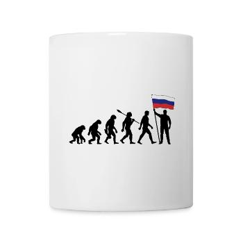 Russland - Evolution - Flagge - Nation - Tasse - Weiß - Vorne