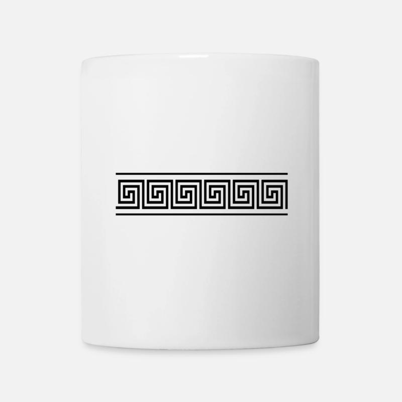 bordure grecque noire - Mug blanc - blanc