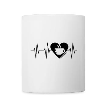 Puls Kaffee Herz Liebe Herzschlag Symbol Genuss - Tasse - Weiß - Vorne