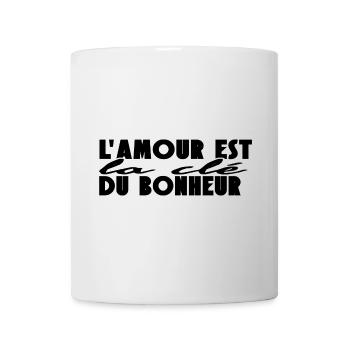 L'amour est la clé du bonheur. - Mug blanc - blanc - Devant
