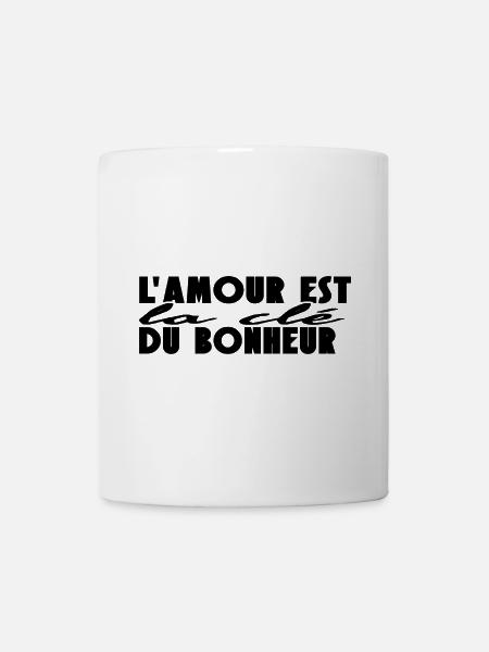L'amour est la clé du bonheur. - Mug blanc - blanc