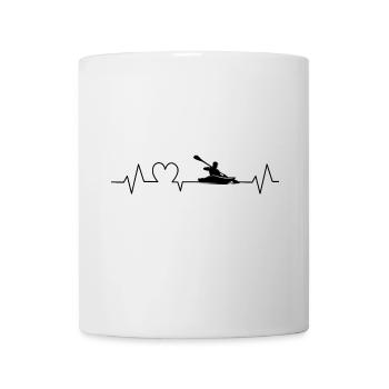 Kayak Heartbeat Gift for Kayaker - Mug - white - Front