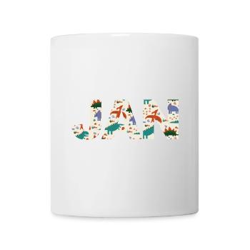 JAN - Beautiful boy name with dinosaur - Mug - white - Front