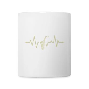Saxophone à battement de cœur - Mug blanc - blanc - Devant