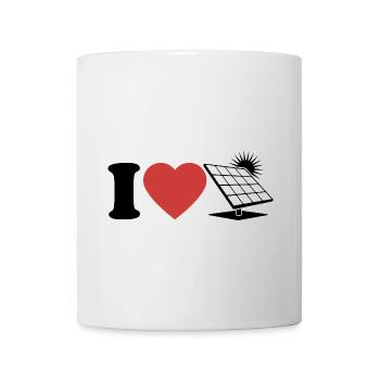 I Love Photovoltaics - Heart - Renewable Energy - Mug - white - Front