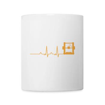 3D Druck Modellbau Herzschlag - Tasse - Weiß - Vorne